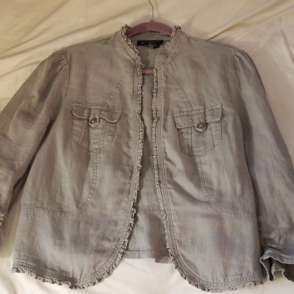 Grey linen blazer by INC concepts. Sz large - Picture 2 of 7